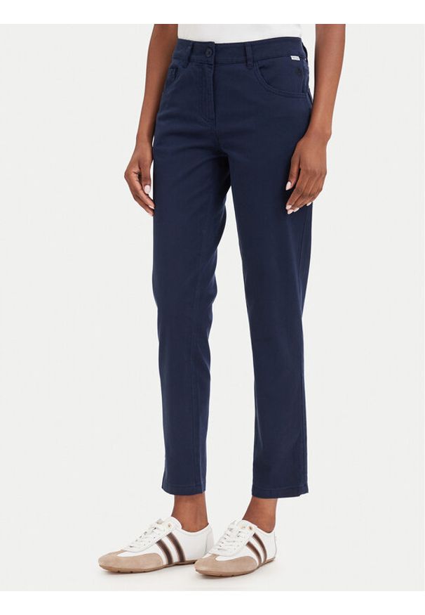 Beverly Hills Polo Club Chinosy P-SS26W-T586585 Granatowy Slim Fit. Kolor: niebieski. Materiał: bawełna