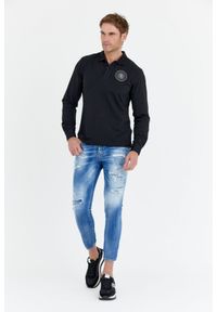 La Martina - LA MARTINA Czarne męskie polo z długim rękawem i okrągłym logo, Rozmiar XL. Typ kołnierza: polo. Kolor: czarny. Długość rękawa: długi rękaw. Długość: długie #5