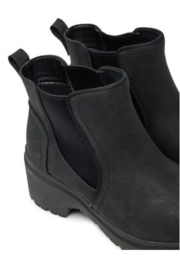 skechers - Skechers Botki 114625/BBK Czarny. Kolor: czarny. Materiał: materiał