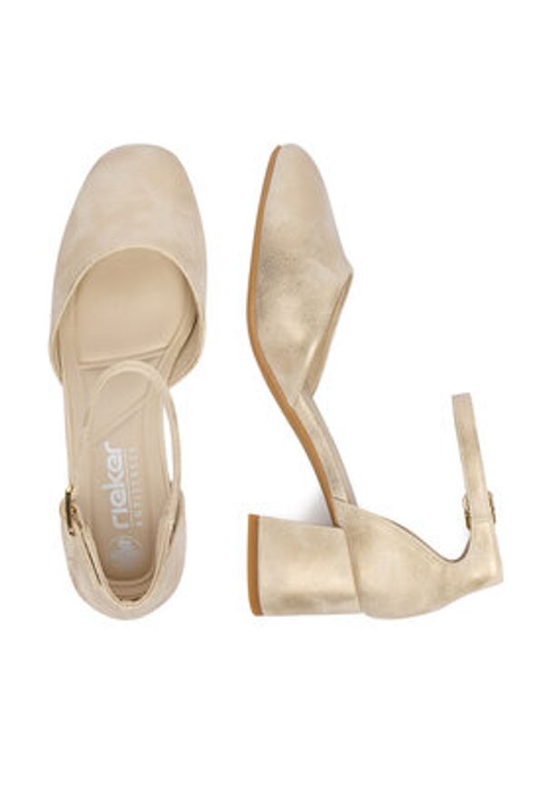 Rieker Czółenka 44762-91 Złoty. Kolor: złoty. Materiał: materiał