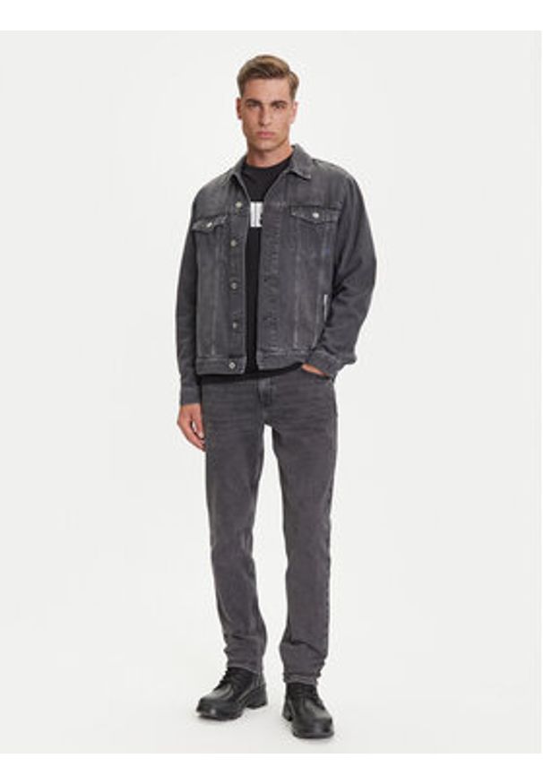 Karl Lagerfeld Jeans Kurtka jeansowa A3M14062 Szary Regular Fit. Kolor: szary. Materiał: bawełna