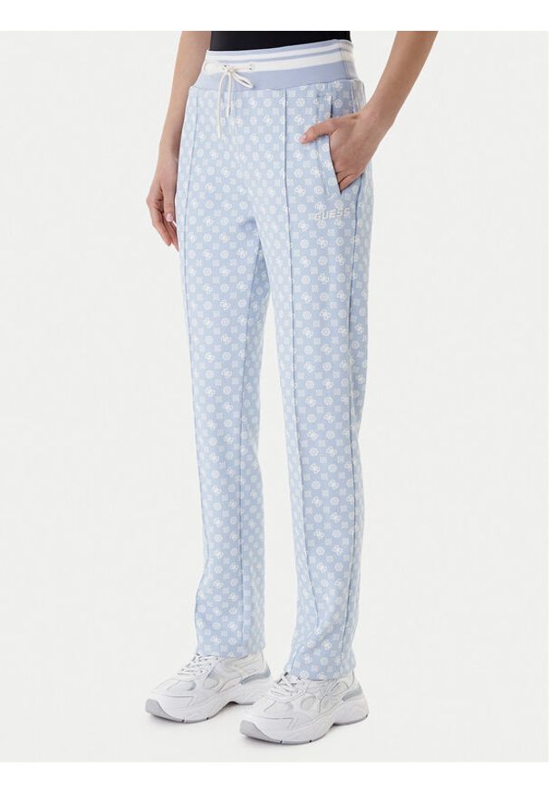 Guess Spodnie dresowe V5YB20 KB212 Błękitny Regular Fit. Kolor: niebieski. Materiał: syntetyk