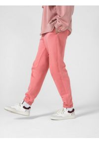 outhorn - Spodnie dresowe damskie - różowe. Kolor: różowy. Materiał: dresówka. Wzór: haft #9