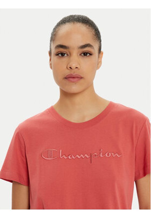 Champion T-Shirt 117650 Czerwony Slim Fit. Kolor: czerwony. Materiał: bawełna