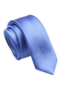 Alties - Krawat (Śledź) Męski 5 cm, Niebieski, Wąski, Gładki -ALTIES. Kolor: niebieski. Materiał: tkanina. Wzór: gładki. Styl: elegancki, wizytowy #1