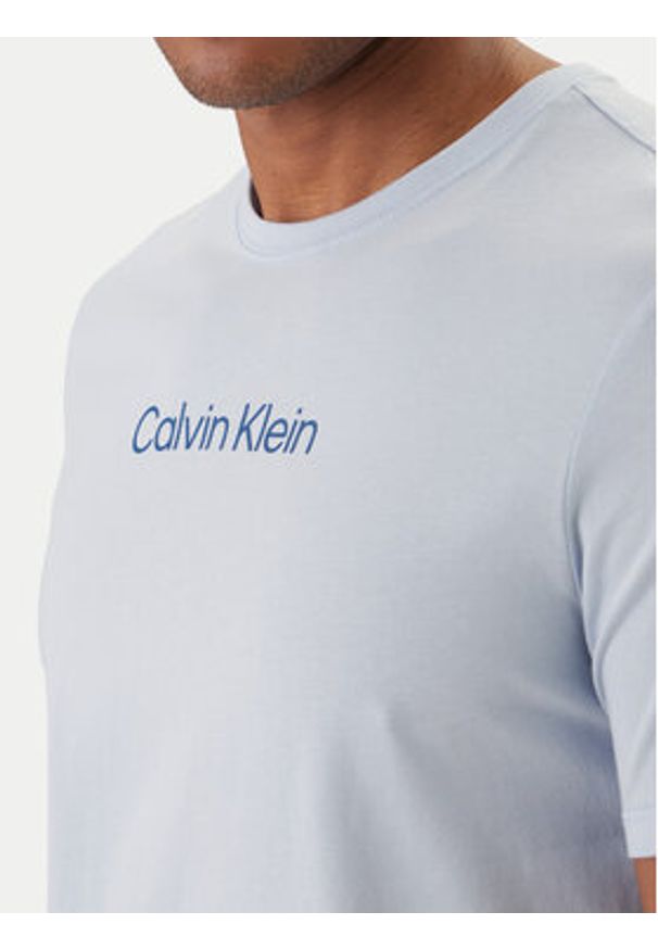 Calvin Klein T-Shirt Logo 30s LV04LD230G Błękitny Regular Fit. Kolor: niebieski. Materiał: bawełna