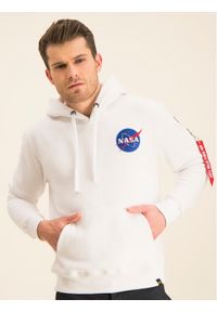 Alpha Industries Bluza Nasa 178317 Biały Regular Fit. Kolor: biały. Materiał: bawełna