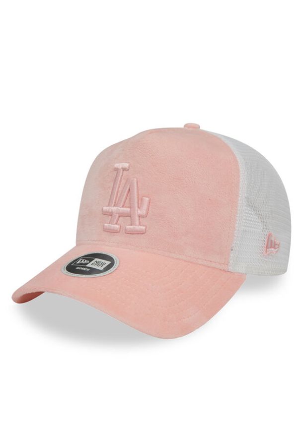 New Era Czapka z daszkiem Wmns Velour Trucker La Dodgers 60435011 Różowy. Kolor: różowy. Materiał: materiał