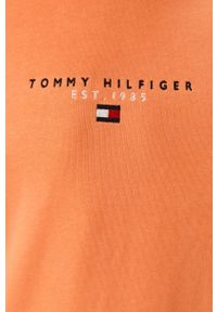 TOMMY HILFIGER - Tommy Hilfiger - Bluza bawełniana. Okazja: na co dzień. Kolor: pomarańczowy. Materiał: bawełna. Wzór: aplikacja. Styl: casual #5