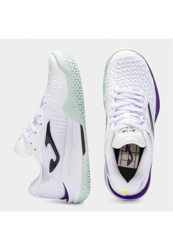 Buty do tenisa damskie Joma Ace Allcourt stabilität 2024. Zapięcie: sznurówki. Kolor: biały, wielokolorowy, fioletowy. Materiał: materiał, syntetyk, tkanina. Szerokość cholewki: normalna. Sport: tenis
