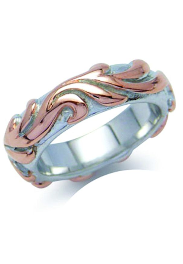 Braccatta - MORENA Srebrny pierścionek obrączka pozłacany unisex. Materiał: pozłacane, srebrne. Kolor: srebrny