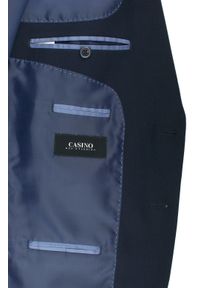 Męski, Taliowany Garnitur (Wesele, Studniówka) - Casino - Ciemny Granat. Materiał: poliester, wiskoza #2