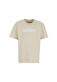 Oversized T-shirt Urban Classics Cursive Bold Logo Heavy. Kolor: beżowy, biały, wielokolorowy #1