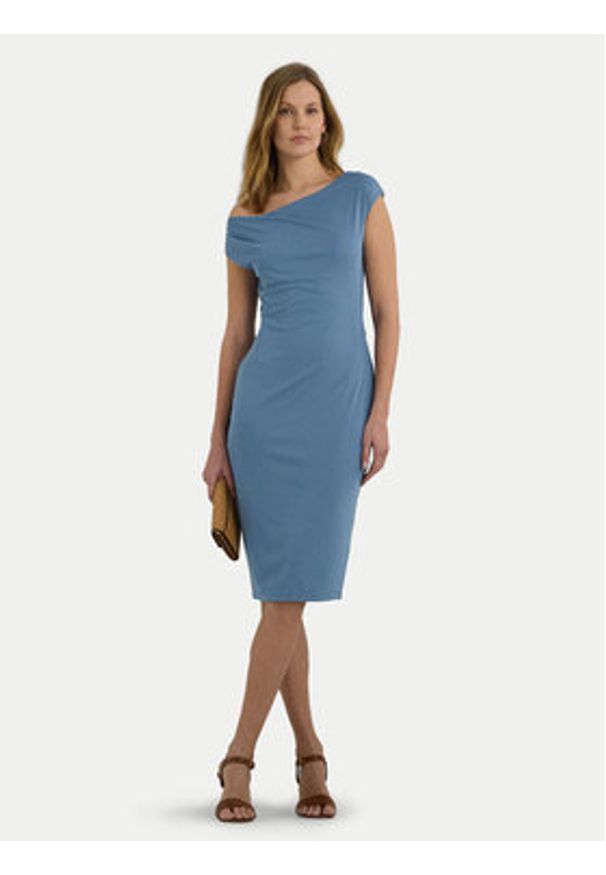 Lauren Ralph Lauren Sukienka koktajlowa 250933454002 Niebieski Slim Fit. Kolor: niebieski. Materiał: syntetyk. Styl: wizytowy