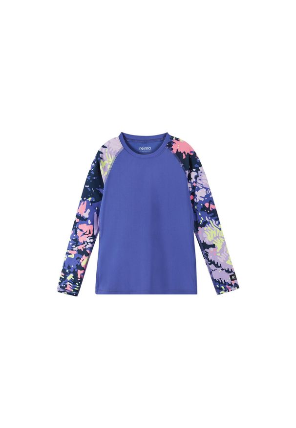 Longsleeve do pływania dziecięcy Reima Sukeltaja. Okazja: na plażę. Kolor: fioletowy. Długość rękawa: długi rękaw
