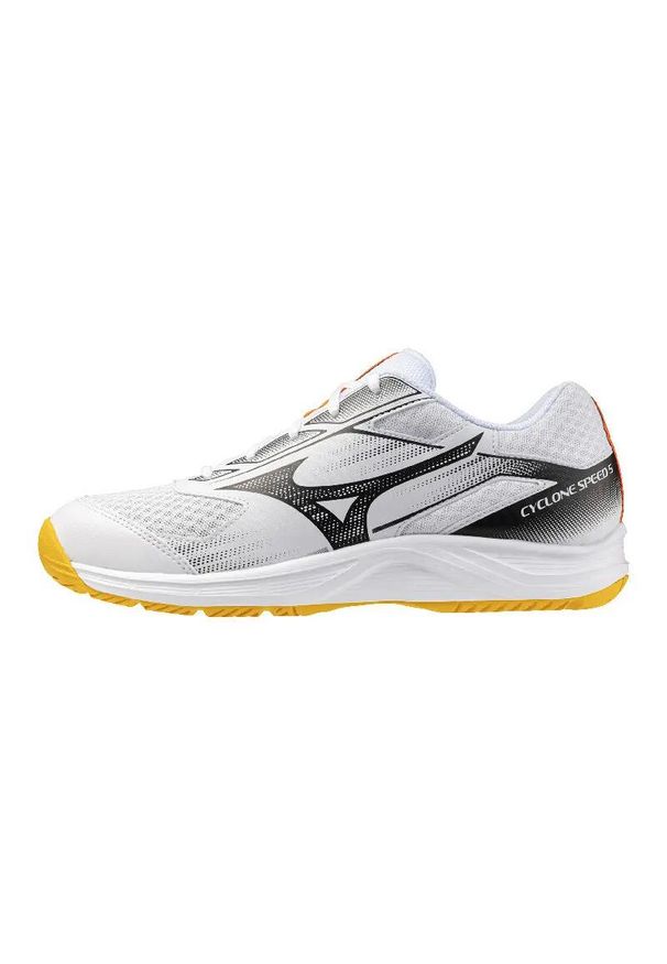 Buty halowe Mizuno Cyclone Speed 5. Kolor: żółty, czarny, biały, wielokolorowy. Sport: siatkówka