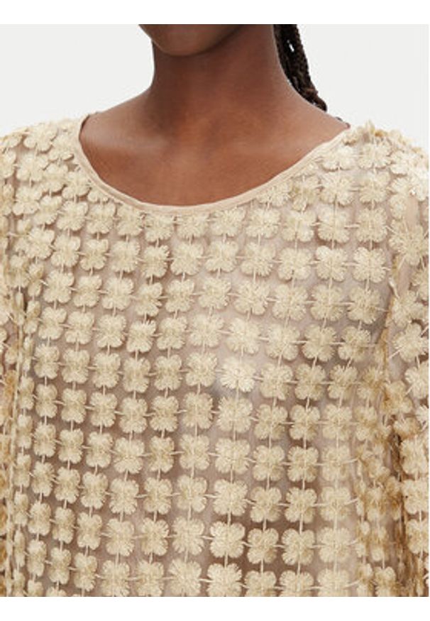 Bruuns Bazaar Bluzka Carisa BBW4529 Złoty Loose Fit. Kolor: złoty. Materiał: syntetyk