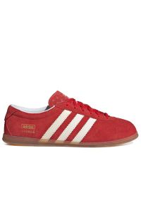 Adidas - Buty damskie adidas Gazelle Lo Pro JR5744 - czerwone. Okazja: na uczelnię. Zapięcie: pasek. Kolor: czerwony. Materiał: guma, syntetyk, skóra. Szerokość cholewki: normalna. Wzór: aplikacja, paski. Model: Adidas Gazelle