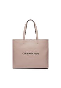 Calvin Klein Jeans Torebka Sculpted Slim Tote34 Mono K60K610825 Różowy. Kolor: różowy. Materiał: skórzane