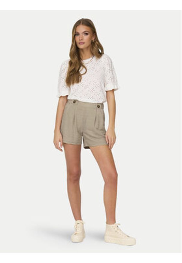 JDY Szorty materiałowe Birdie Geggo 15320995 Beżowy Regular Fit. Kolor: beżowy. Materiał: syntetyk