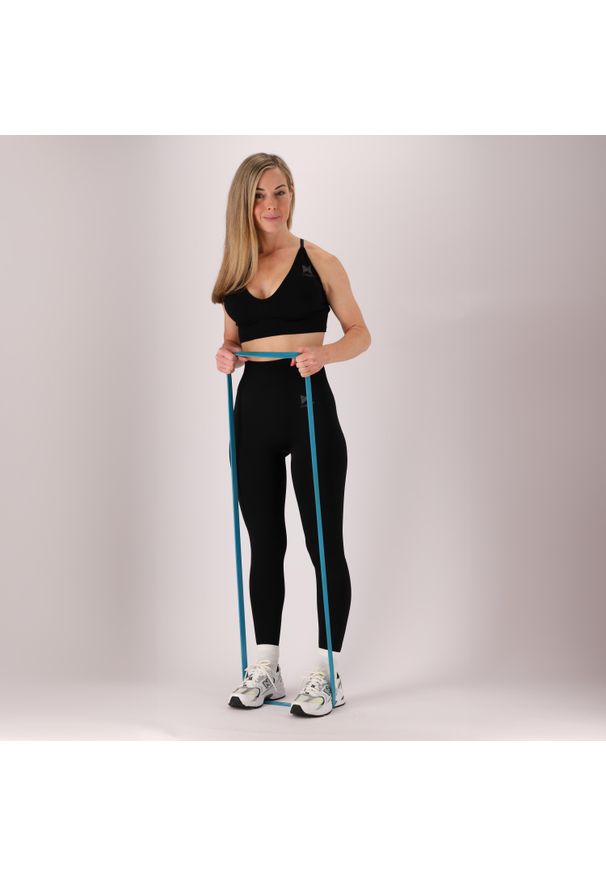 XTREME - Biustonosz sportowy damski. Kolor: czarny. Materiał: elastan, poliester. Sport: fitness