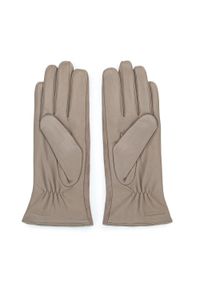 Wittchen - Damskie rękawiczki skórzane z zamszowymi wstawkami beżowe. Kolor: beżowy. Materiał: skóra. Styl: klasyczny #4