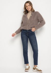 Born2be - Niebieskie Klasyczne Jeansy Skinny z Regularnym Stanem Rastina. Okazja: na spotkanie biznesowe, do pracy, na co dzień. Kolor: niebieski. Styl: klasyczny #4