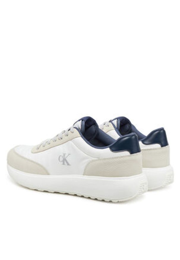 Calvin Klein Jeans Sneakersy Athleisure Runner Laceup Mix YM0YM01195 Biały. Kolor: biały. Materiał: materiał