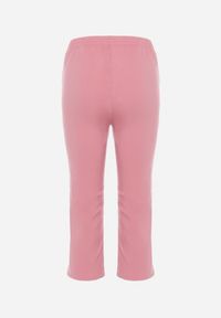 Born2be - Różowe Spodnie 3/4 z Elastyczną Gumką w Pasie i Suwakami Leazira. Okazja: na co dzień. Kolor: różowy. Styl: casual, elegancki #4
