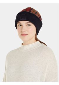 TOMMY HILFIGER - Tommy Hilfiger Czapka Tommy Check Beanie AW0AW15315 Granatowy. Kolor: niebieski. Materiał: wełna #4