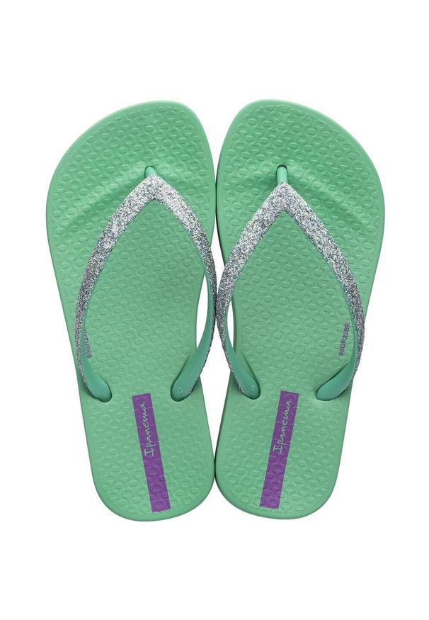 Ipanema Jr. Anatomic Lolita klapki dziecięce 32 zielone z brokatem. Kolor: zielony, szary, wielokolorowy. Sezon: lato. Styl: sportowy