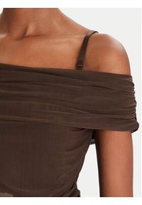 Guess Sukienka koktajlowa W5YK21 KCZC2 Brązowy Slim Fit. Kolor: brązowy. Materiał: syntetyk. Styl: wizytowy #5