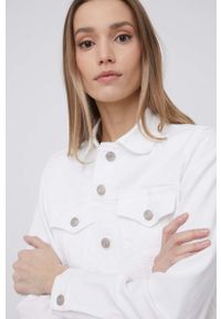 GAP kurtka jeansowa damska kolor biały przejściowa. Kolor: biały. Materiał: jeans #6