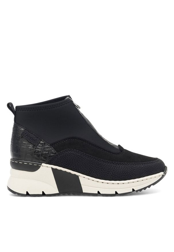 Rieker Sneakersy N6352-00 Czarny. Kolor: czarny. Materiał: skóra