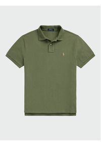 Polo Ralph Lauren Polo 710536856436 Zielony Slim Fit. Typ kołnierza: polo. Kolor: zielony. Materiał: bawełna #3