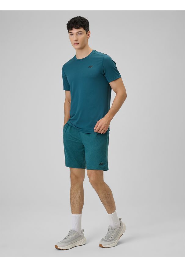 4f - 4F Koszulka treningowa regular szybkoschnąca męska - zielona S. Kolor: zielony. Materiał: skóra. Sport: fitness