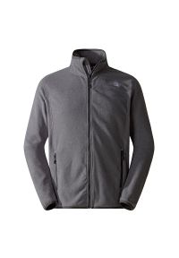 Bluza męska The North Face 100 Glacier Full-Zip Fleece 0A855X4HJ1 - szara. Okazja: na co dzień. Kolor: szary. Materiał: poliester. Styl: klasyczny, casual