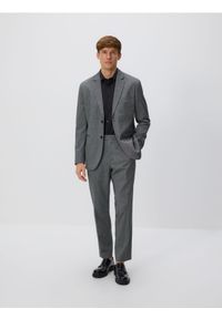 Reserved - Marynarka slim fit z wiskozą - szary. Kolor: szary. Materiał: wiskoza #1