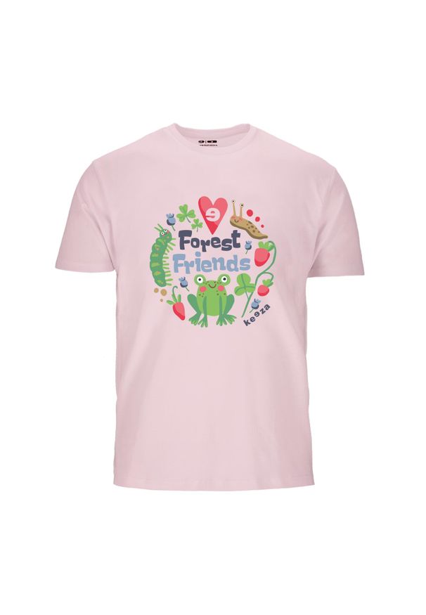 Koszulka dziecięca KEEZA Forest Friends. Kolor: różowy