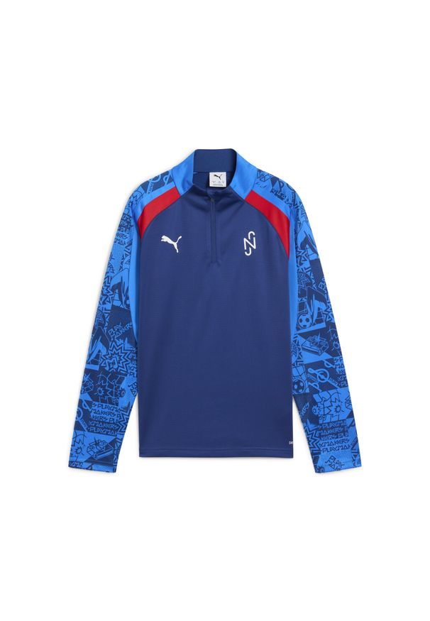 Puma - Młodzieżowa bluza piłkarska Neymar Jr Playmaker z zamkiem 1/4 PUMA. Kolor: niebieski, biały, wielokolorowy. Sport: piłka nożna