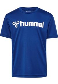 Hummel Koszulka poliestrowa sportowa Poly Logo Jersey Kids. Kolor: niebieski. Materiał: jersey, poliester