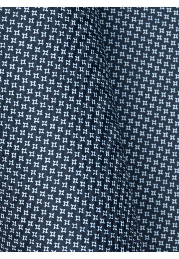 Pako Lorente - PAKO LORENTE – Granatowa poszetka męska w biały mikrowzór. Kolor: wielokolorowy, niebieski, biały. Materiał: poliester