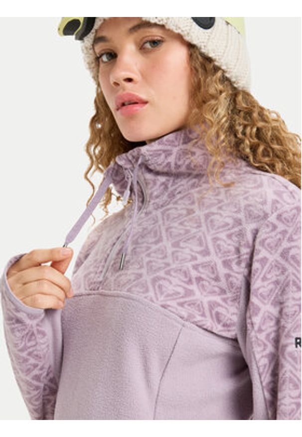 Roxy Polar Sayna Half Zip ERJFT04831 Fioletowy Regular Fit. Kolor: fioletowy. Materiał: syntetyk