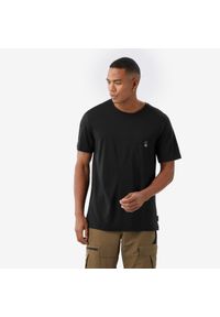 SIMOND - Koszulka trekkingowa męska z krótkim rękawem Merino czarna. Kolor: czarny. Materiał: wełna, materiał. Długość rękawa: krótki rękaw. Długość: krótkie. Sport: turystyka piesza #1