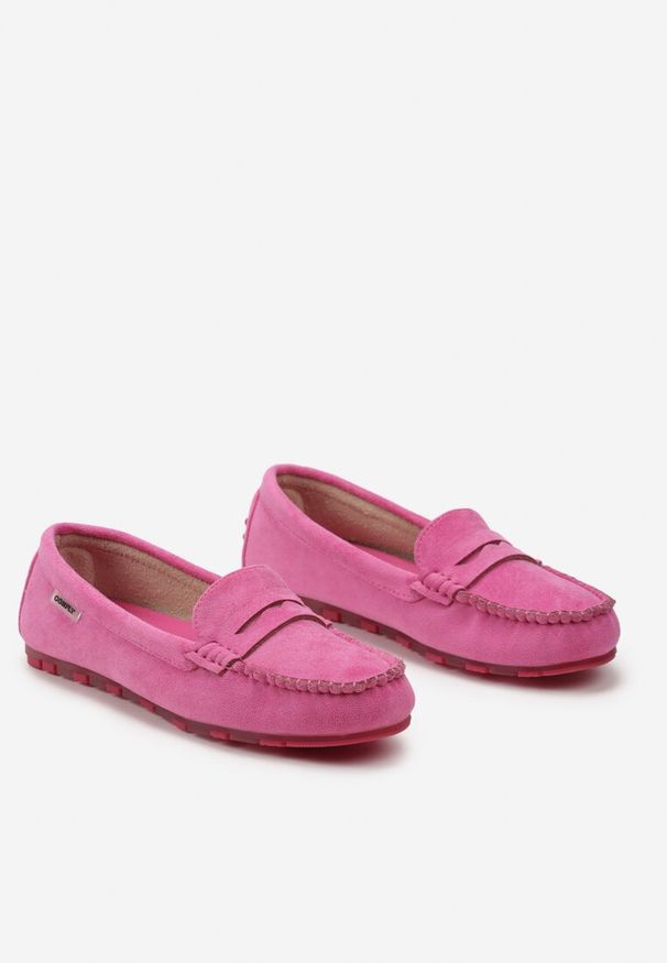 Born2be - Różowe Mokasyny z Imitacji Zamszu na Płaskiej Podeszwie Sallevia. Kolor: różowy. Materiał: zamsz. Obcas: na płaskiej podeszwie. Styl: elegancki