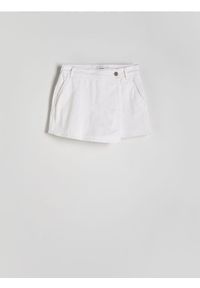 Reserved - Jeansowe spódnico-szorty - złamana biel. Materiał: jeans