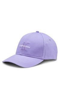Calvin Klein Czapka z daszkiem Mono Logo Embro K60K612317 Fioletowy. Kolor: fioletowy. Materiał: bawełna