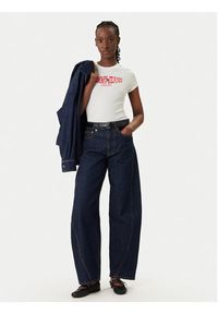 Tommy Jeans T-Shirt Wavy Flag DW0DW22272 Biały Slim Fit. Kolor: biały. Materiał: bawełna #4