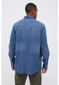 Wrangler - Koszula jeansowa. Typ kołnierza: kołnierzyk klasyczny. Kolor: niebieski. Materiał: jeans. Długość rękawa: długi rękaw. Długość: długie. Styl: klasyczny #2