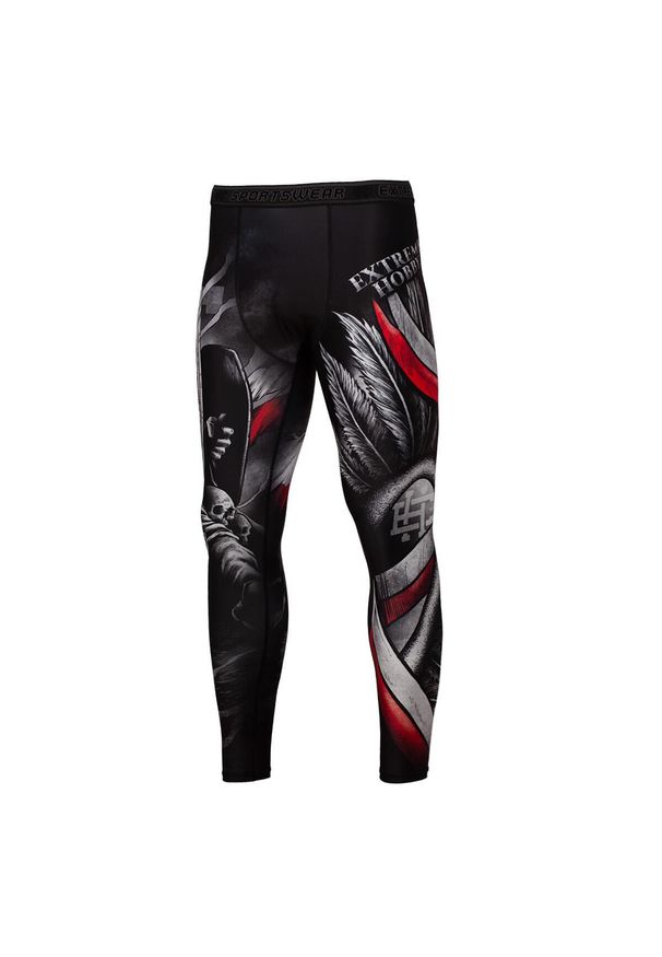 Legginsy sportowe męskie EXTREME HOBBY HUSARZ. Kolor: czarny. Materiał: elastan, poliester